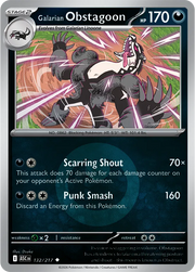 Galarian Obstagoon (Energy Symbol Pattern) 132/217 · Reverse Holofoil (Ascended Heroes)