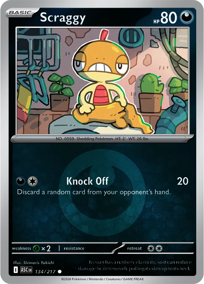 Scraggy (Energy Symbol Pattern) 134/217 · Reverse Holofoil (Ascended Heroes)