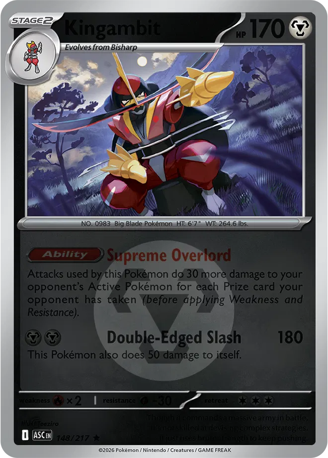 Kingambit (Energy Symbol Pattern) 148/217 · Reverse Holofoil (Ascended Heroes)