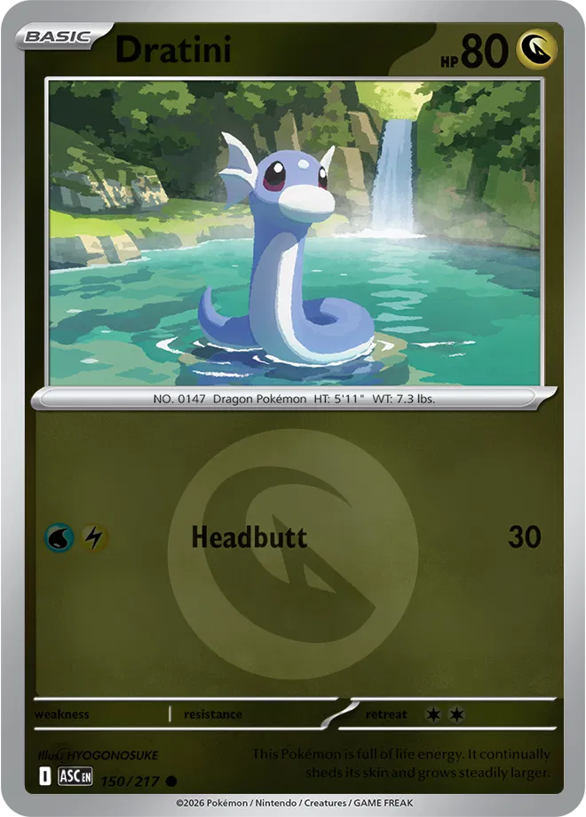 Dratini (Energy Symbol Pattern) 150/217 · Reverse Holofoil (Ascended Heroes)