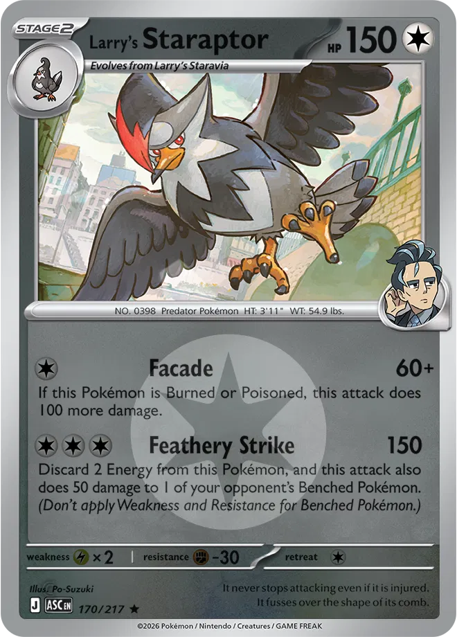 Larry's Staraptor (Energy Symbol Pattern) Ascended Heroes Rare • 170/217 Reverse Holofoil