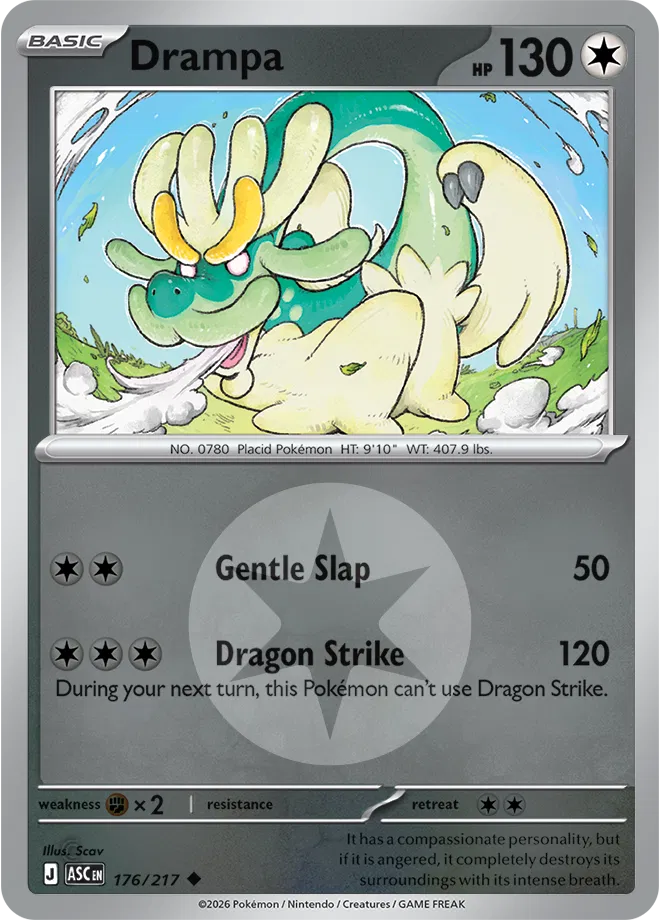 Drampa (Energy Symbol Pattern) 176/217 · Reverse Holofoil (Ascended Heroes)
