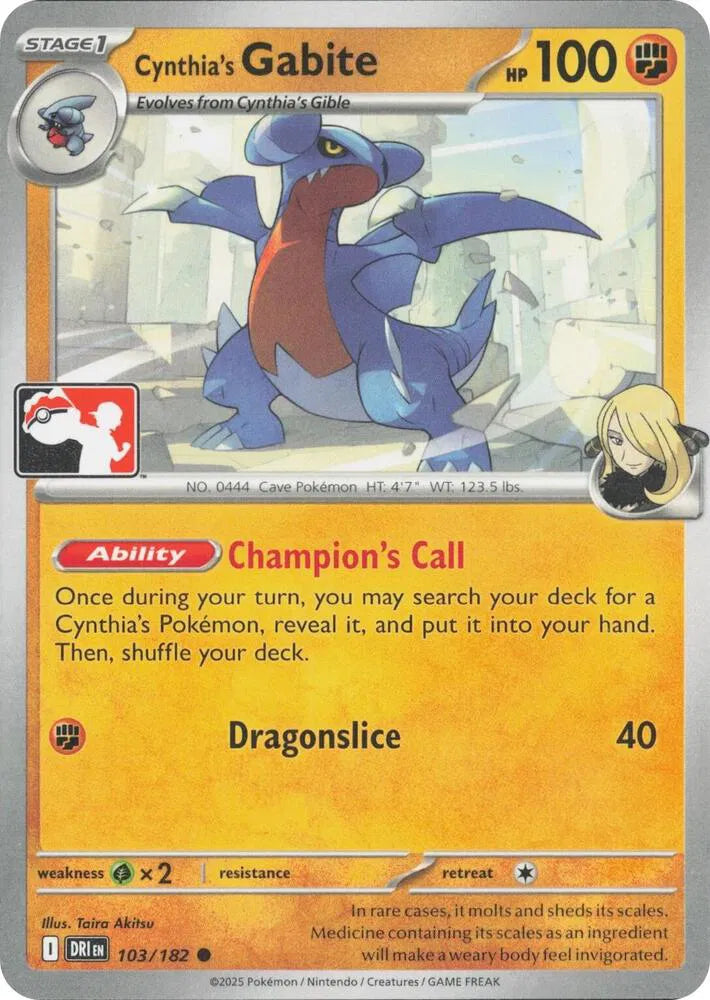 Cynthia's Gabite 103/182 (Prize Pack Series One)