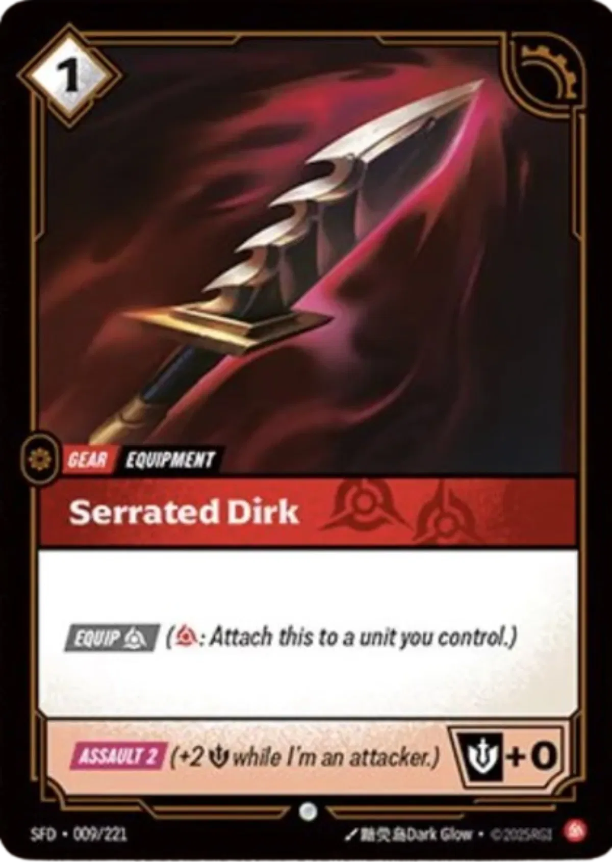 Serrated Dirk 009/221 (Riftbound Organized Play Promotional Cards)
