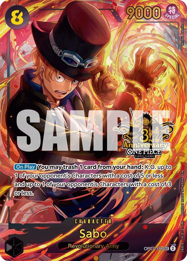 Sabo (Japanese Version 3rd Anniversary Set) OP07-118 (One Piece Promotion Cards)