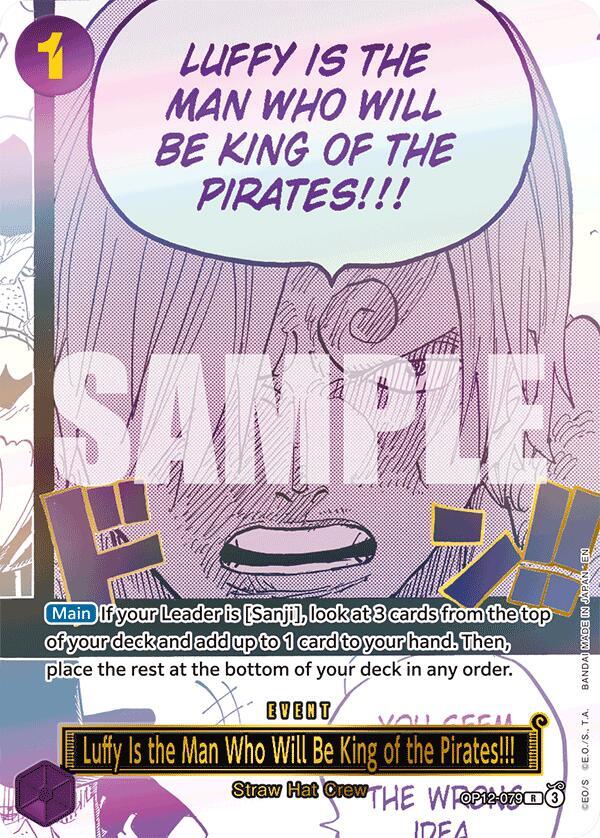 Luffy Is the Man Who Will Be King of the Pirates!!! (Japanese Version 3rd Anniversary Set) OP12-079 (One Piece Promotion Cards)