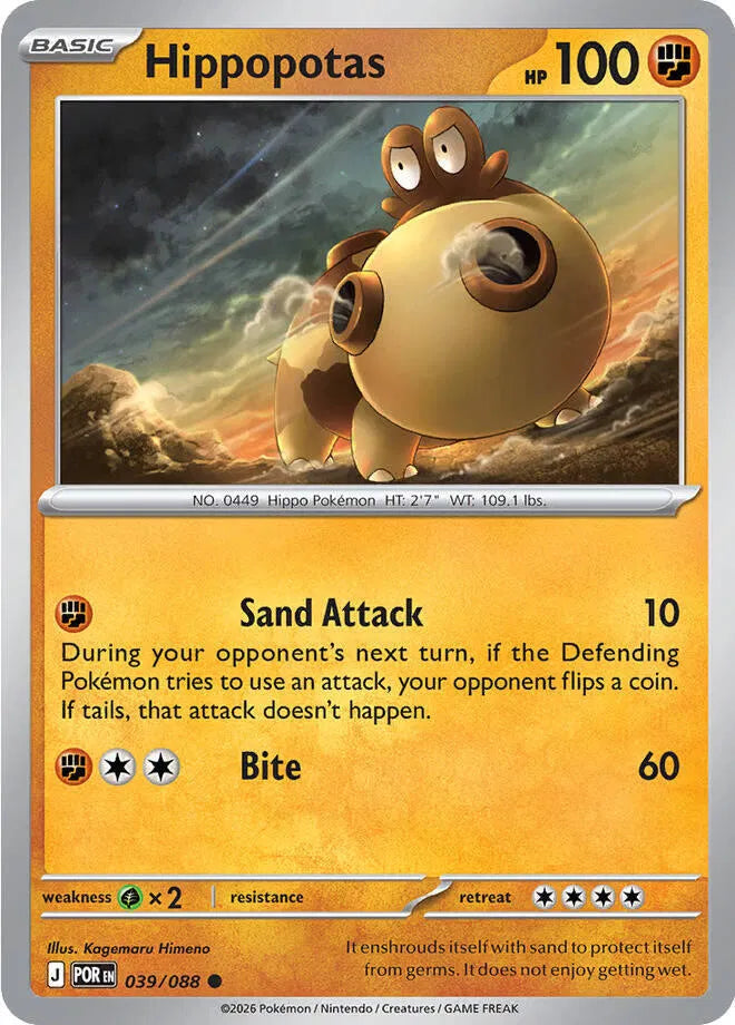 Hippopotas 039/088 · Reverse Holofoil (Perfect Order)