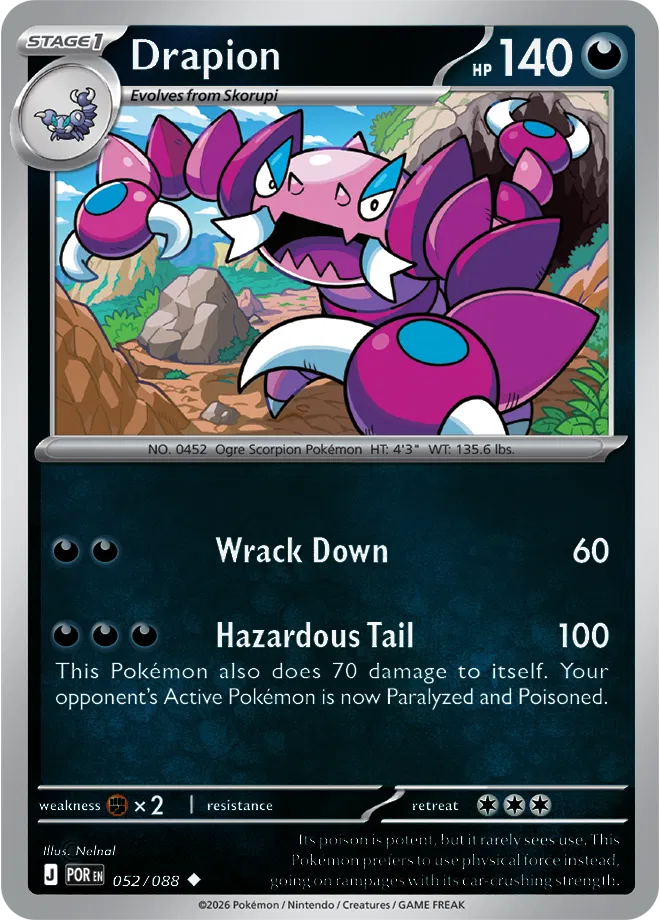 Drapion Perfect Order Uncommon • 052/088 Reverse Holofoil