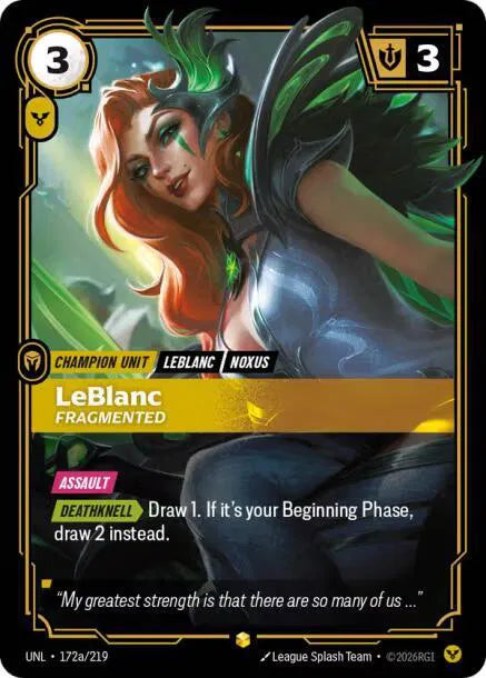 LeBlanc - Fragmented (Alternate Art) 172a/219 (Unleashed)