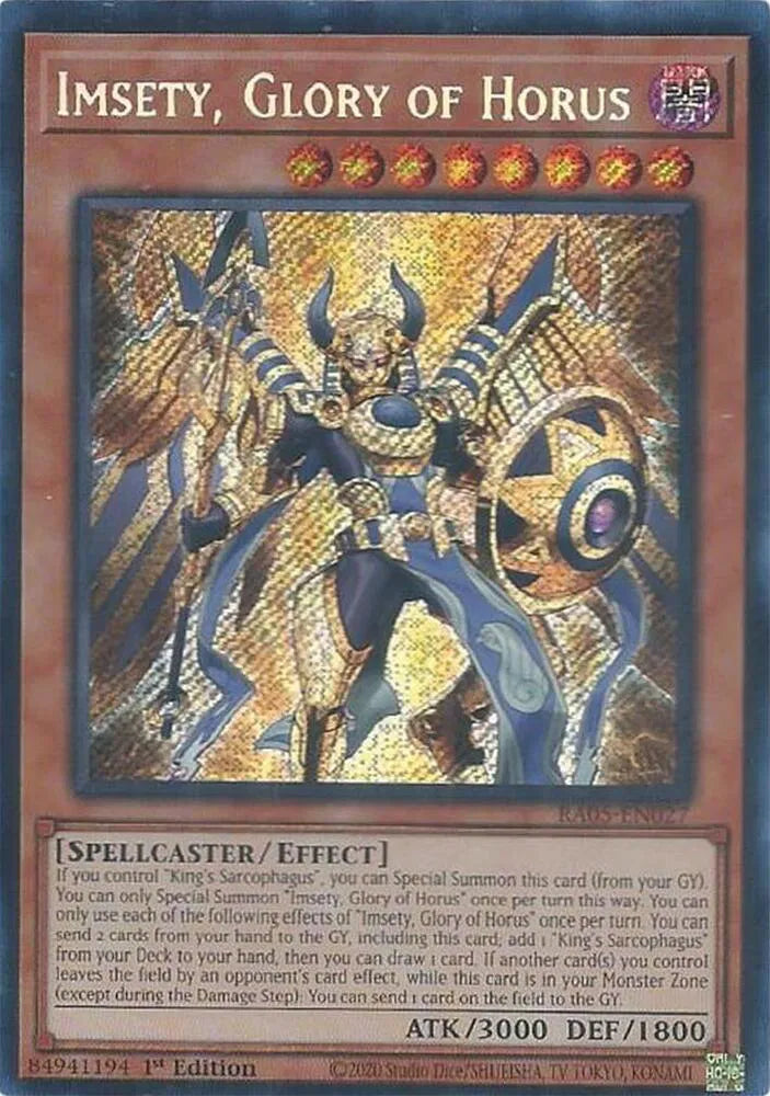 Imsety, Glory of Horus (Secret Rare) RA05-EN027 (Rarity Collection 5)