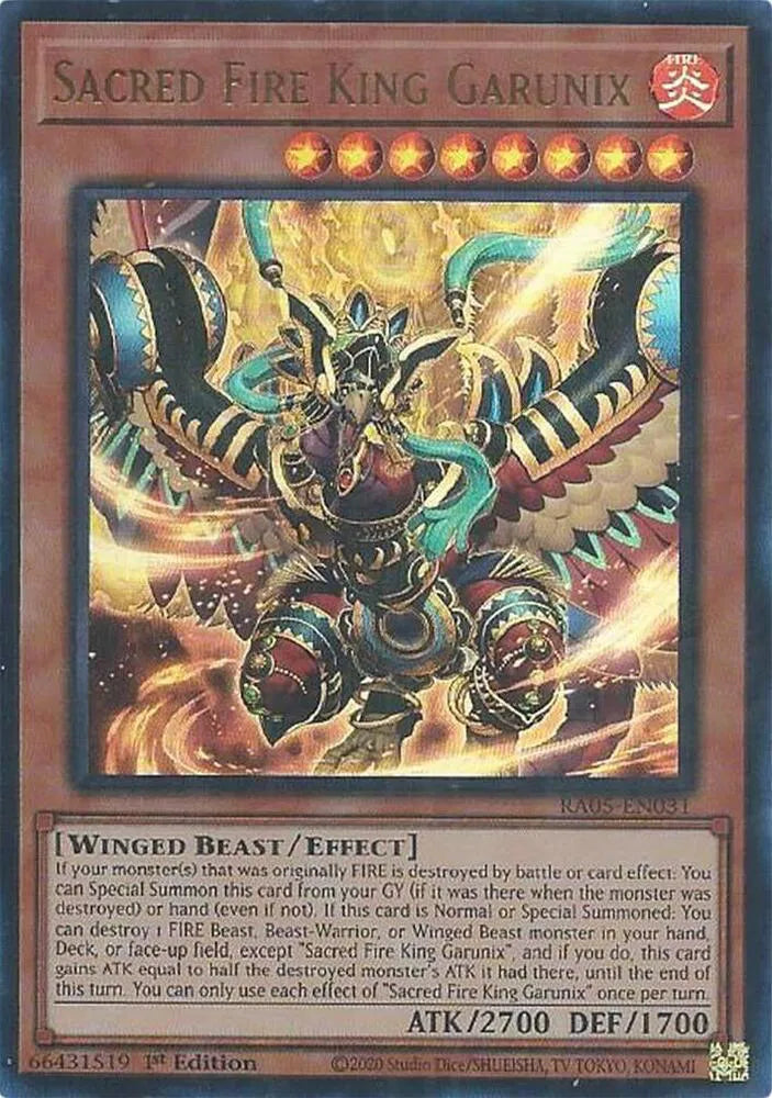 Sacred Fire King Garunix (Ultra Rare) RA05-EN031 (Rarity Collection 5)