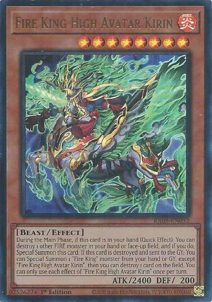 Fire King High Avatar Kirin (Ultra Rare) RA05-EN032 (Rarity Collection 5)