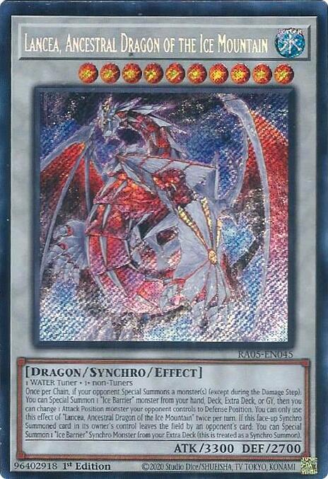 Lancea, Ancestral Dragon of the Ice Mountain (Secret Rare) RA05-EN045 (Rarity Collection 5)