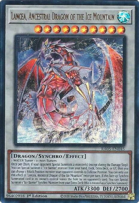 Lancea, Ancestral Dragon of the Ice Mountain (Ultra Rare) RA05-EN045 (Rarity Collection 5)