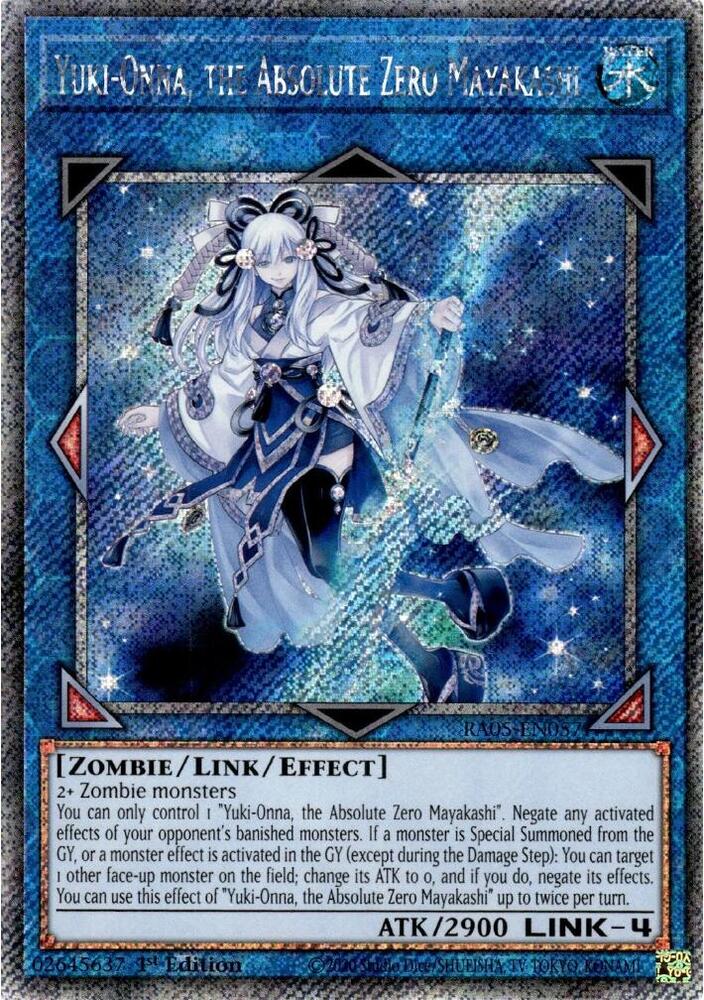 Yuki-Onna, the Absolute Zero Mayakashi (Platinum Secret Rare) RA05-EN057 (Rarity Collection 5)