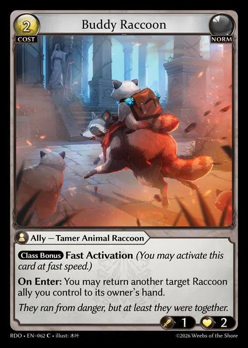 Buddy Raccoon 062 · Normal (Radiant Origins)