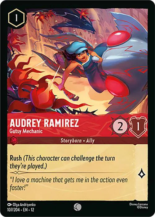 Audrey Ramirez - Gutsy Mechanic 107/204 · Normal (Wilds Unknown)