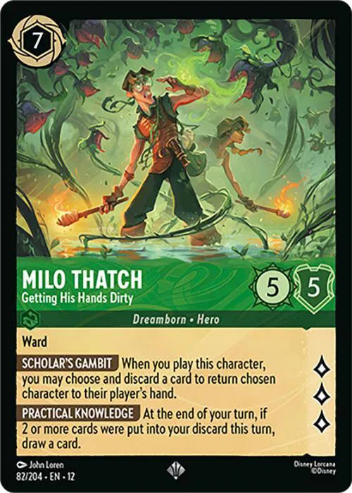 Milo Thatch - Getting His Hands Dirty 82/204 · Normal (Wilds Unknown)