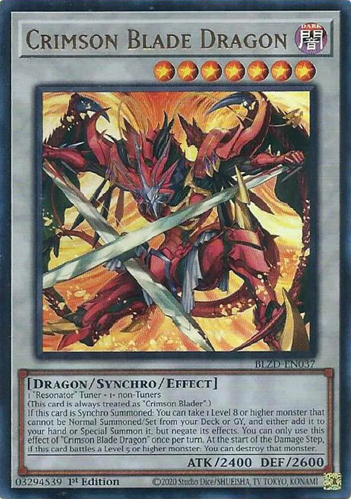 Crimson Blade Dragon BLZD-EN037 (Blazing Dominion)