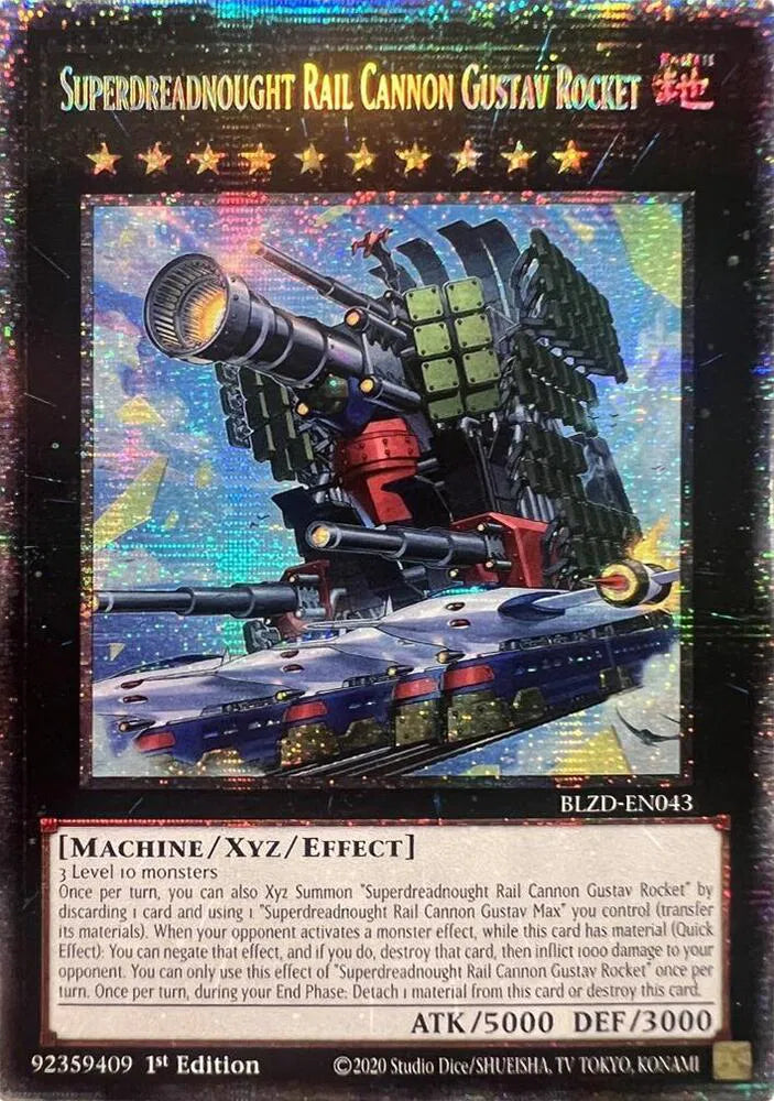 Superdreadnought Rail Cannon Gustav Rocket (Starlight Rare) BLZD-EN043 (Blazing Dominion)