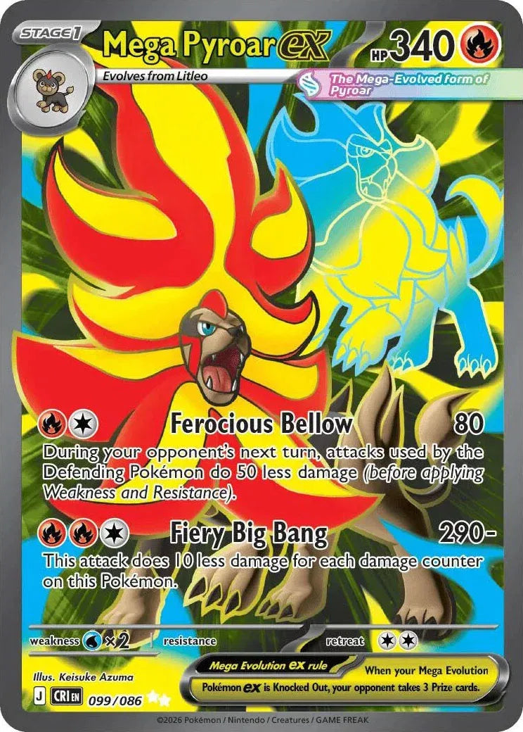 Mega Pyroar ex 099/086 · Holofoil (Chaos Rising)