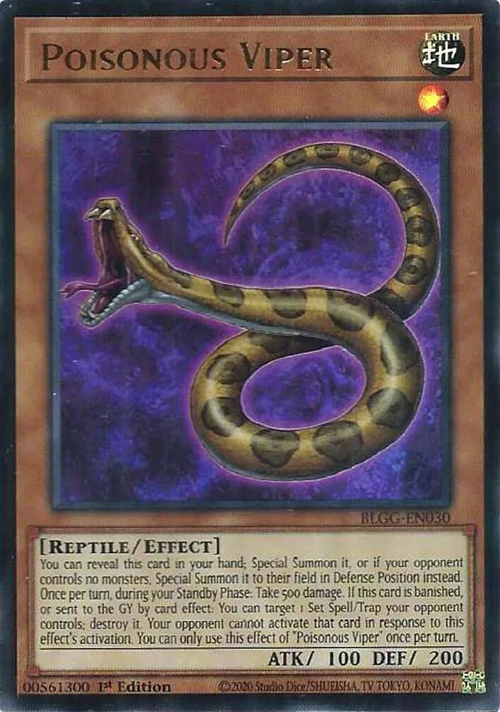 Poisonous Viper BLGG-EN030 · 1st Edition (Battles of Legend: Glorious Gallery)