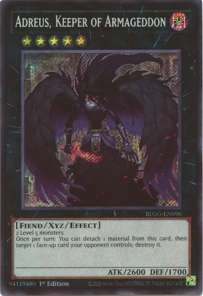 Adreus, Keeper of Armageddon BLGG-EN096 · 1st Edition (Battles of Legend: Glorious Gallery)