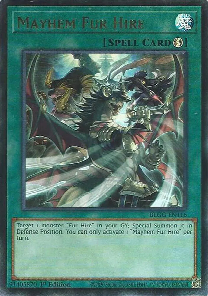 Mayhem Fur Hire BLGG-EN116 · 1st Edition (Battles of Legend: Glorious Gallery)