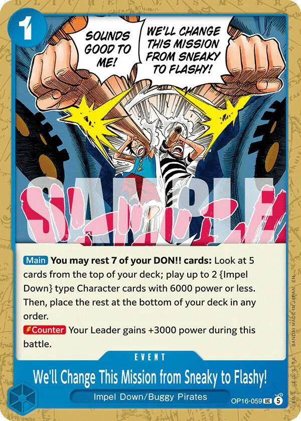 We'll Change This Mission from Sneaky to Flashy! OP16-059 (The Time of Battle)