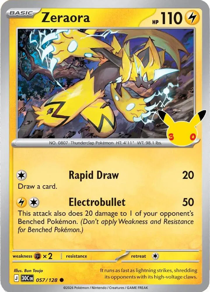 Zeraora - 057/128 - ME: 30th Celebration (30C)
