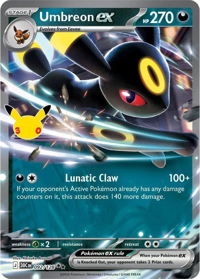 Umbreon ex 092/128 (30th Celebration)