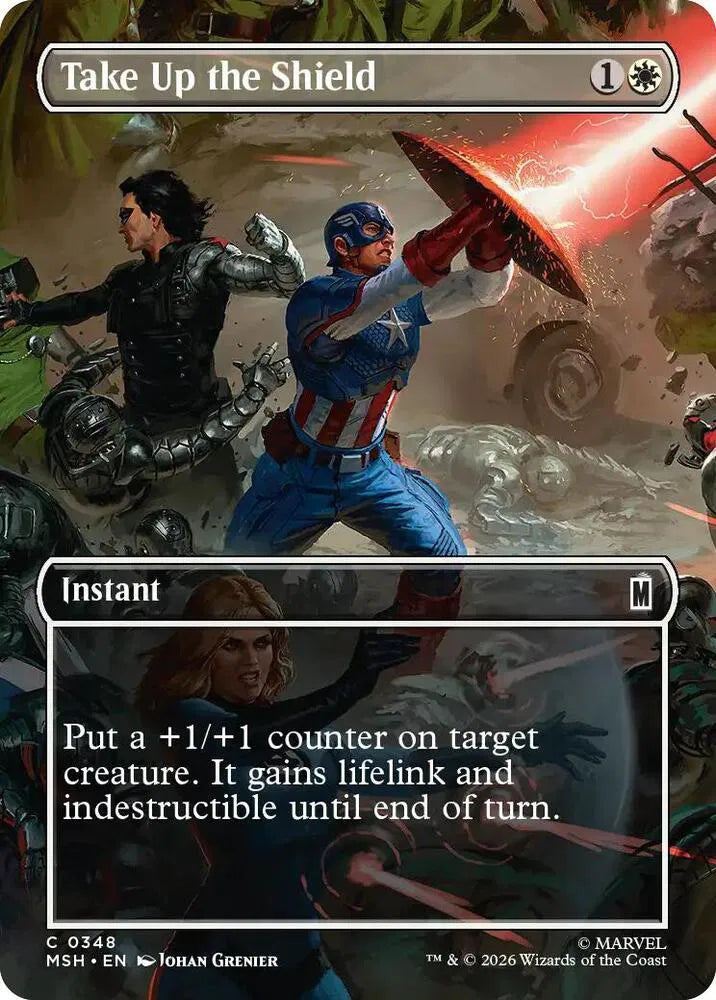 Take Up the Shield (Borderless) 348 · Foil (Marvel Super Heroes)