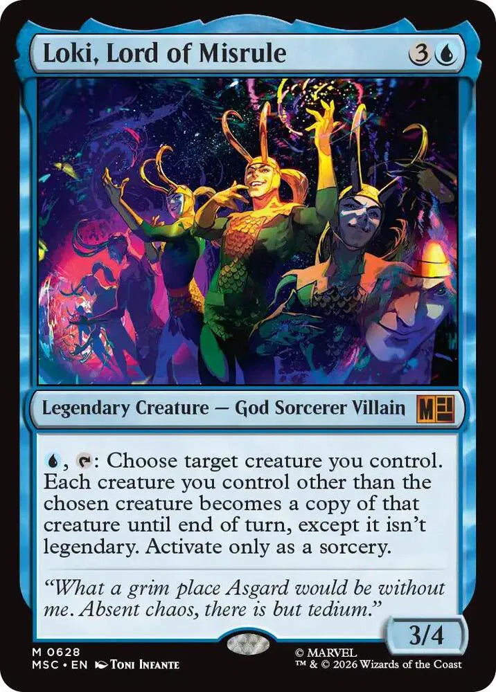 Loki, Lord of Misrule 628 · Foil (Commander: Marvel Super Heroes)