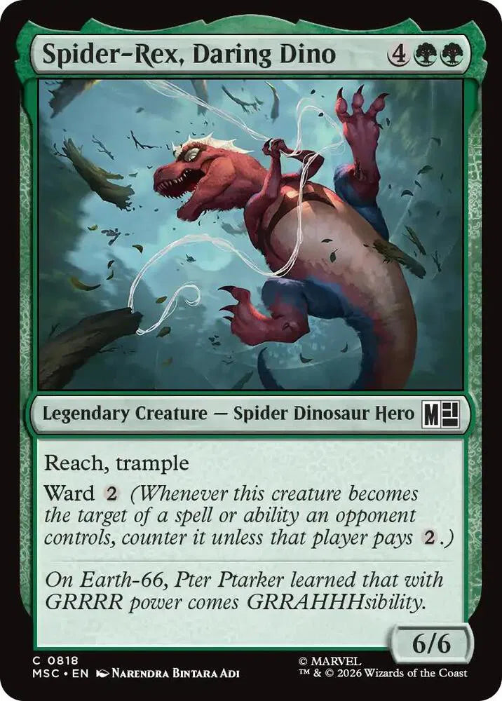 Spider-Rex, Daring Dino 818 · Foil (Commander: Marvel Super Heroes)