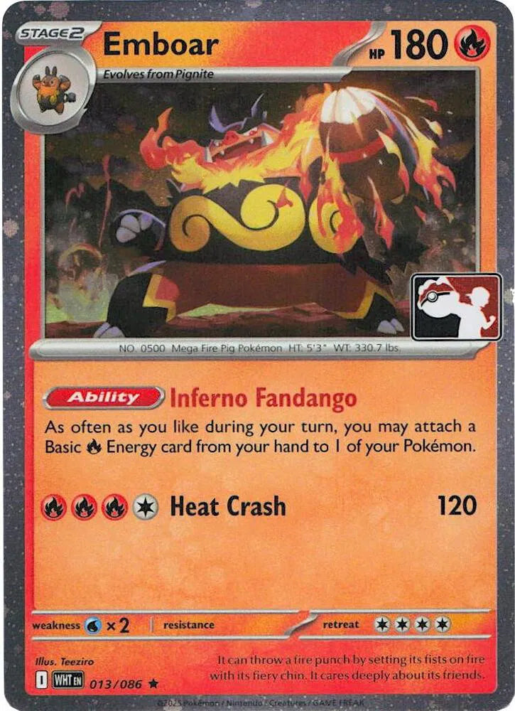 Emboar - 013/086 (Cosmos Holo) (Prize Pack Series One)