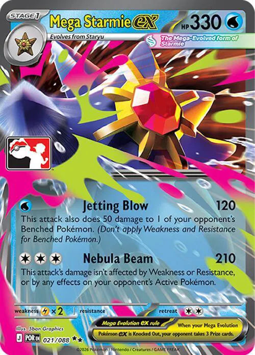 Mega Starmie ex - 021/088 (Prize Pack Series One)