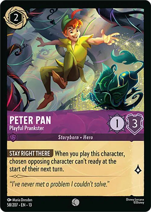 Peter Pan - Playful Prankster 58/207 · Normal (Attack of the Vine!)