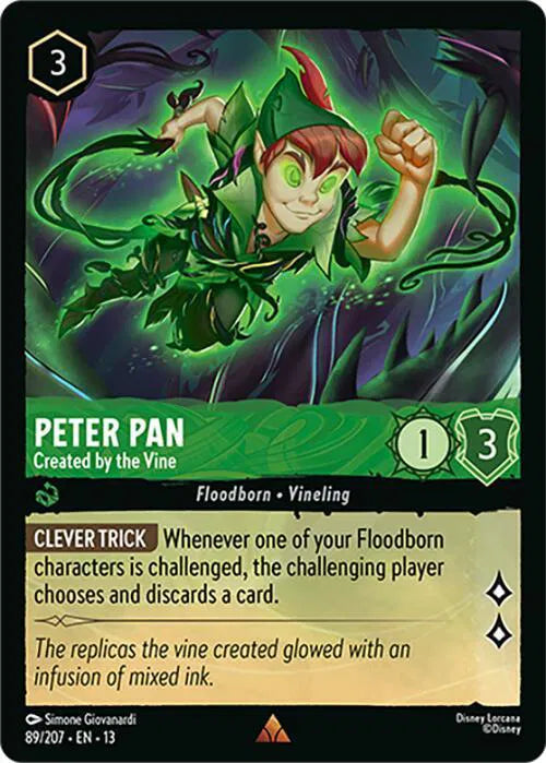Peter Pan - Created by the Vine 89/207 · Cold Foil (Attack of the Vine!)