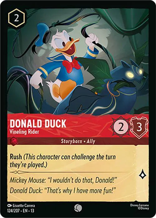 Donald Duck - Vineling Rider 124/207 · Normal (Attack of the Vine!)