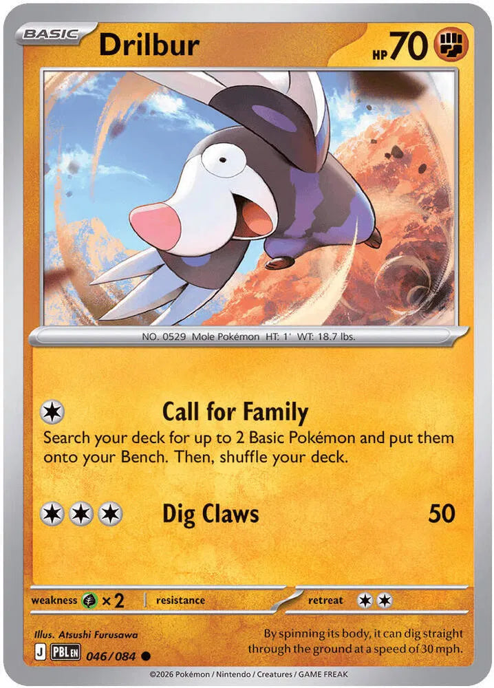 Drilbur 046/084 · Reverse Holofoil (Pitch Black)