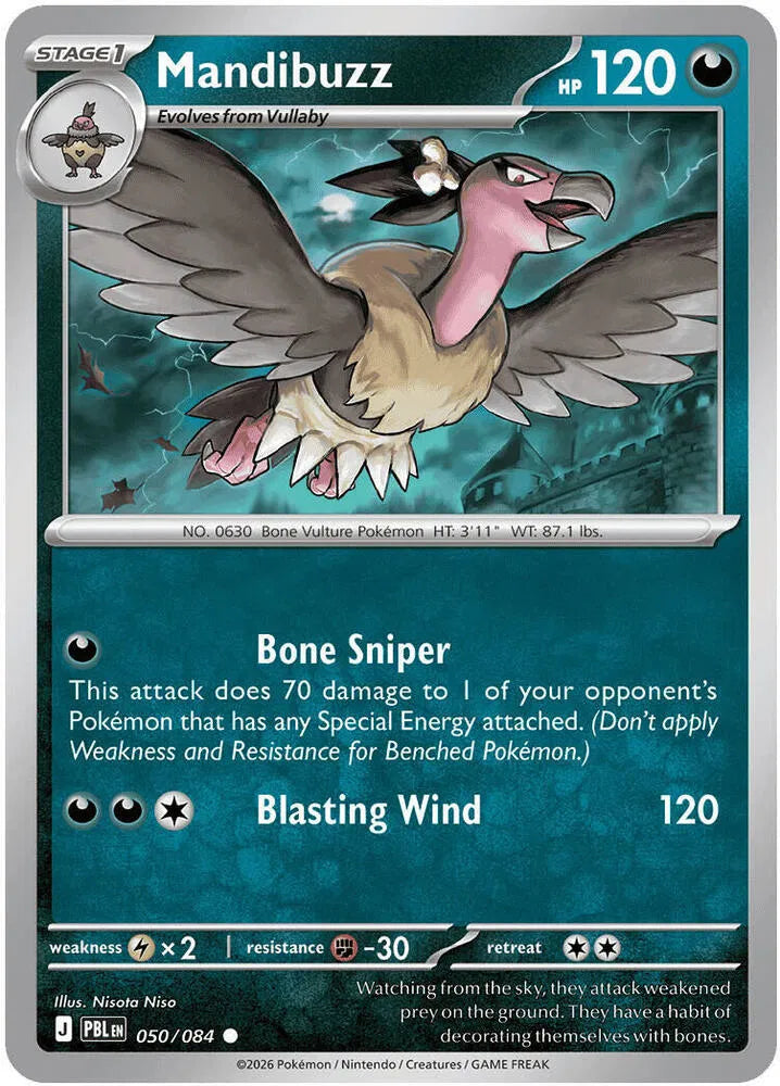 Mandibuzz 050/084 · Reverse Holofoil (Pitch Black)