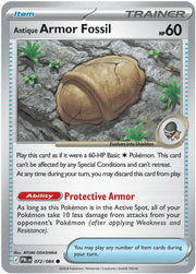 Antique Armor Fossil 072/084 · Reverse Holofoil (Pitch Black)