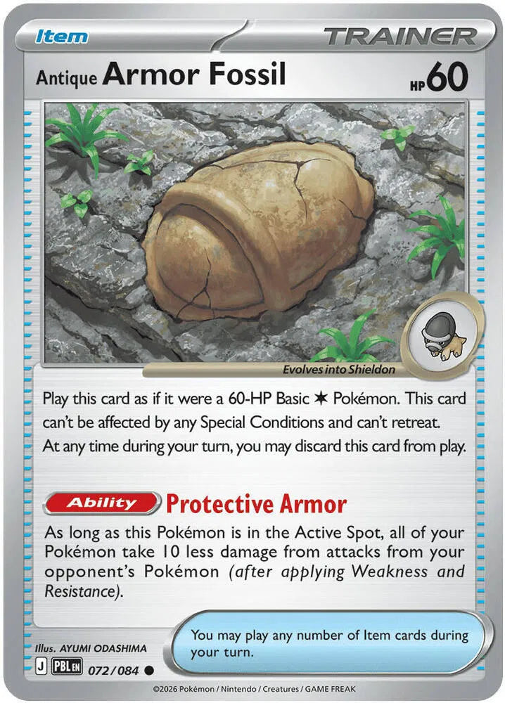 Antique Armor Fossil 072/084 · Reverse Holofoil (Pitch Black)