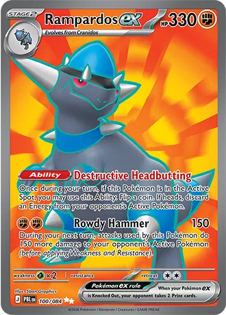Rampardos ex 100/084 · Holofoil (Pitch Black)