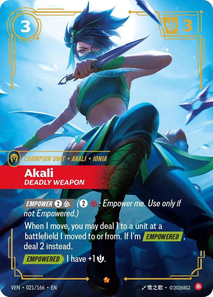 Akali, Deadly Weapon 021/166 (Vendetta)