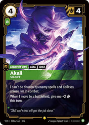 Akali, Silent (Alternate Art) 038a/166 (Vendetta)