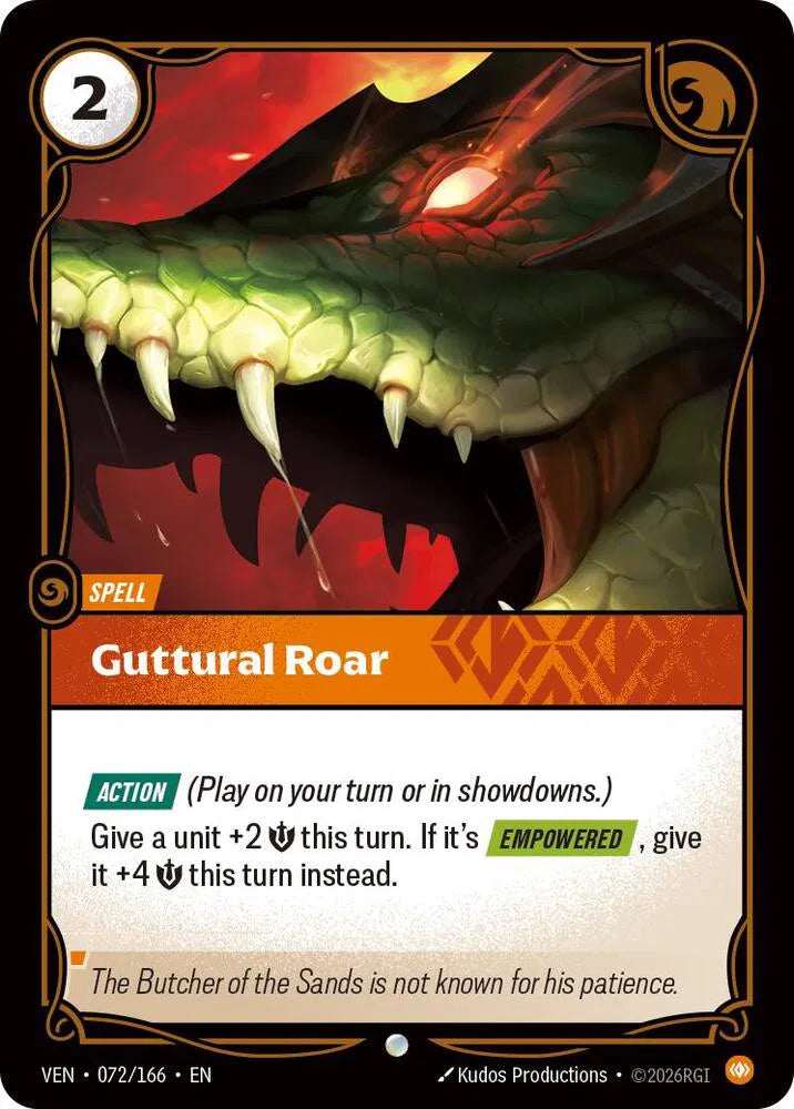 Guttural Roar 072/166 · Foil (Vendetta)