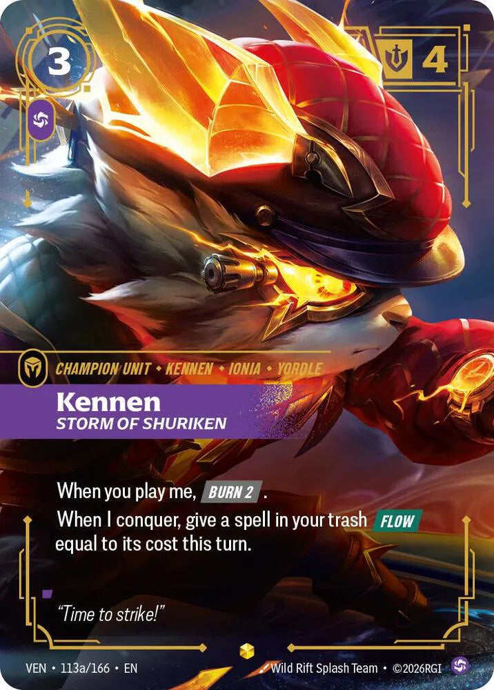 Kennen, Storm of Shuriken (Alternate Art) 113a/166 (Vendetta)