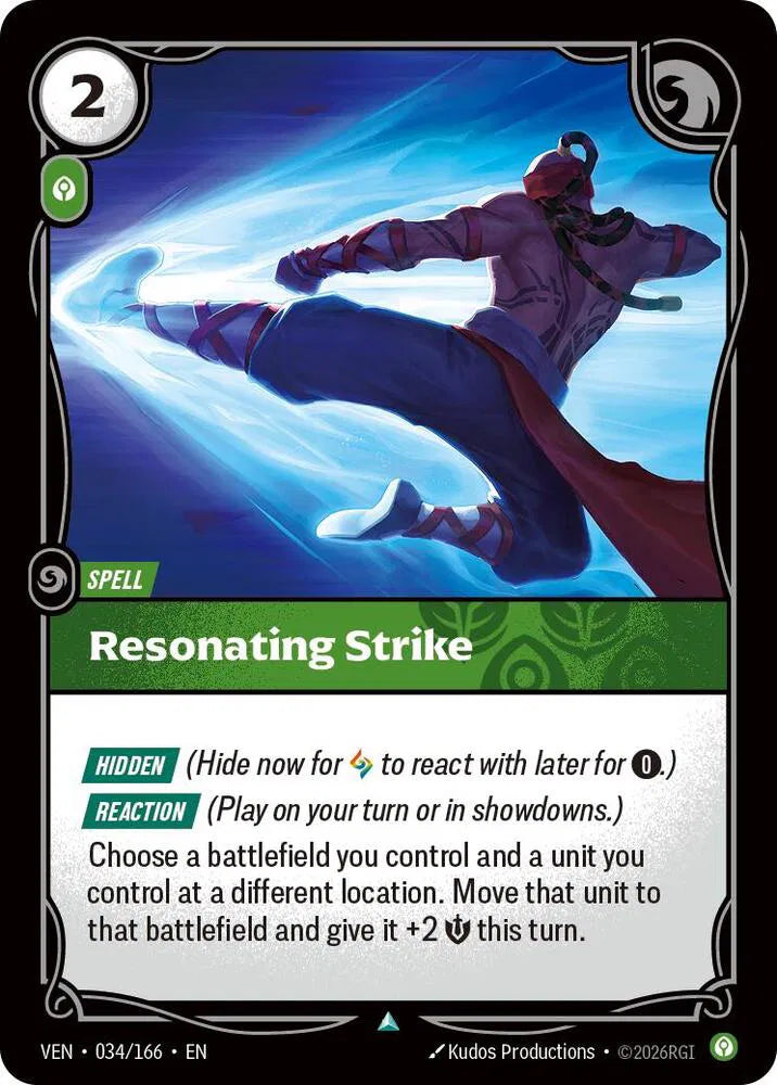 Resonating Strike 034/166 · Foil (Vendetta)