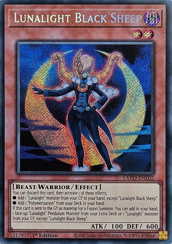 Lunalight Black Sheep (Secret Rare) LAVD-ENL02 (Legendary Arc-V Decks)